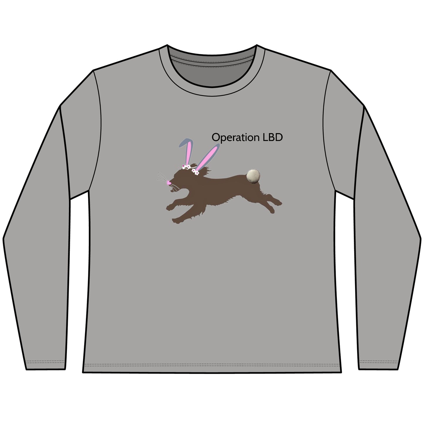 Women’s Long Sleeve Tee — OLBD with Bunny Ears & Floral Crown Graphic