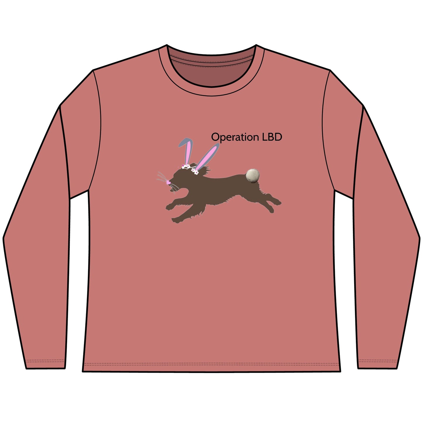 Women’s Long Sleeve Tee — OLBD  with Bunny Ears & Floral Crown Graphic