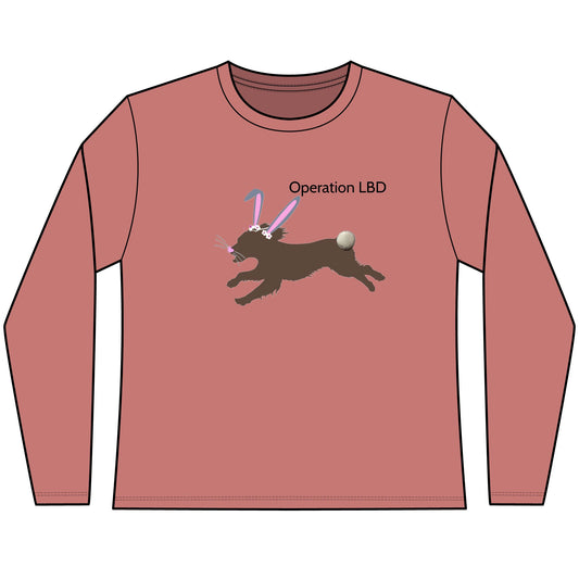 Women’s Long Sleeve Tee — OLBD  with Bunny Ears & Floral Crown Graphic